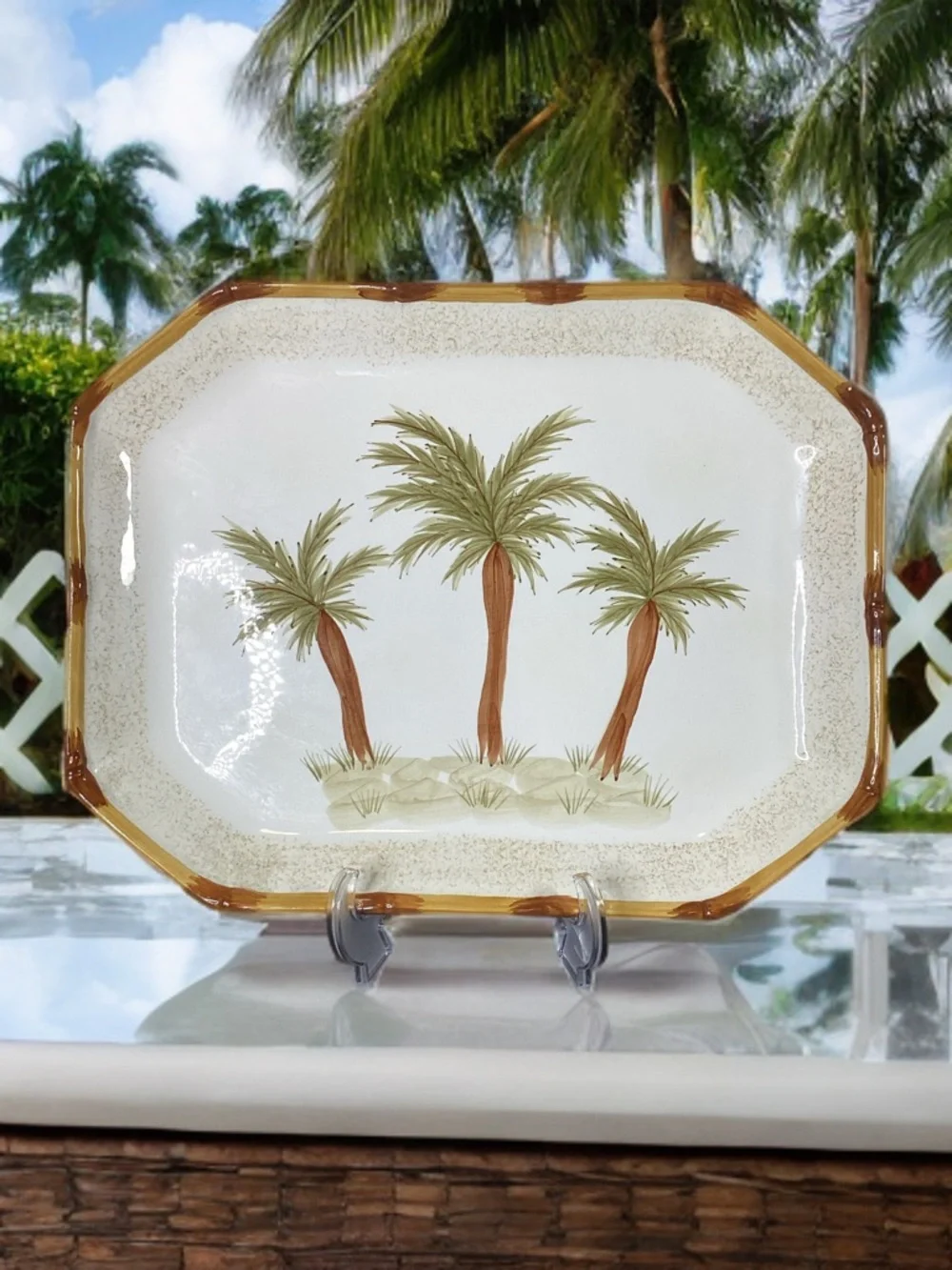 Vintage Century Large Ceramic Serving Platter 16x12.5”